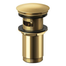 Донний клапан CLICK-CLACK д/раковини з/без переливу універсал. автоматич. брошоване золото (S951-847)