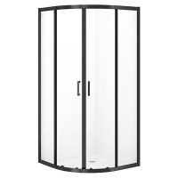Cersanit Набір В862 душ штора BRASCO (734) 90*90*190 напівкруг,розсув.дв,чорн,проз+піддон 90*90*16+панел(S168 (S601-225)