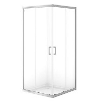 Душ штора BRASCO 90*90*190 квадратна,з розсувними дверима, хром,прозоре (S168-006)