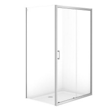Душ штора BRASCO 120*90*190 прямок,розсув.дверима, хром,прозоре (S168-014)