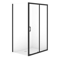 Душ штора BRASCO 120*90*190 прямок,з розсув двер, проф чорний,прозоре (S168-016)