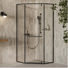 Душ штора XPSHP3-100 Transparent, профіль чорний (X335A030FZ1)