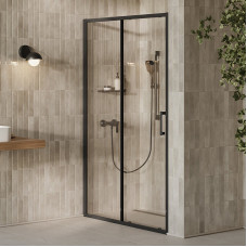 Душ двері XPSDP2-100 Transparent, профіль чорний (X08VA030FZ1)