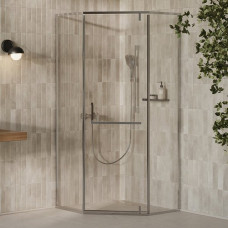 Душ. штора XPSHP3-90, пятикутна, transparent, профіль полір алюміній (X33570C0FZ1)