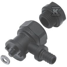 Гніздо для крана латунне, з короткою полімерною заглушкою 18х2G1/2 KAN-therm (1109285008)
