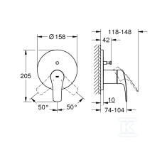 Смеситель для ванны Grohe Eurosmart New  (24043003)