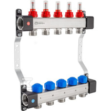 Розподілювач Kan-therm InoxFlow серія UFS з вентилями для сервоприводів та витратомірами, 5 виходів (352х290х84) (1316157069)