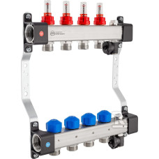 Розподілювач Kan-therm InoxFlow серія UFST з вентилями для сервоприводів, витратомірами та повітрявипускною секцією, 6 виходів (362х390х84) (1316157081)