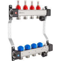 Розподілювач Kan-therm InoxFlow серія UFST з вентилями для сервоприводів, витратомірами та повітрявипускною секцією, 8 виходів (362х490х84) (1316157083)