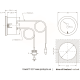 Капілярний термоманометр TI 52 P Ø52 1/4″ 4 бара 0/120°С L=1500 мм Cewal S.p.A.