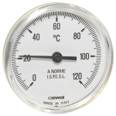 Термометр с металлическим корпусом Ø63 0/120°С 5 см фронтальный Cewal S.p.A.