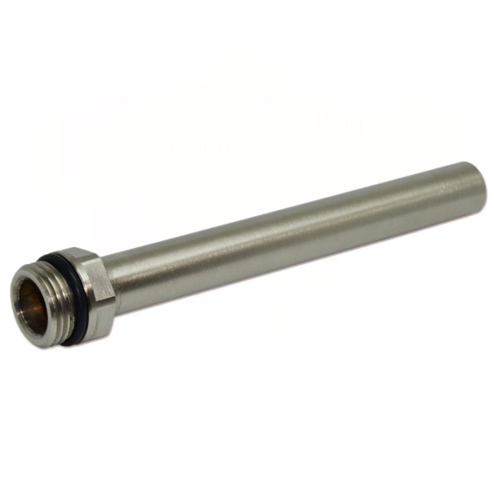 Трубка для під`єднання сантехприладів Ø1/2″ x Ø15 L=140 мм BRUSH SILVER Carlo Poletti Srl (A42700J)