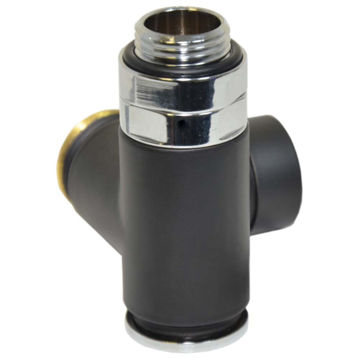 Кран отсекающий трехосевой BLACK MATTE Ø1/2″x3/4″ SX (левый) COMBI CORNER (подключение тена) Carlo Poletti Srl (V110212E9005OSX)