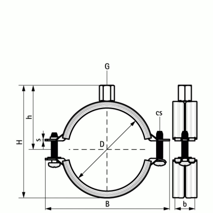 2S Хомут Walraven із вкладишем epdm M8/10 d 68-74 мм 33435074