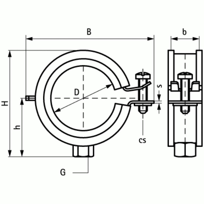 BISMAT Flash Хомут Walraven з гумовою ізоляцією D 20-23 мм M8 3373023