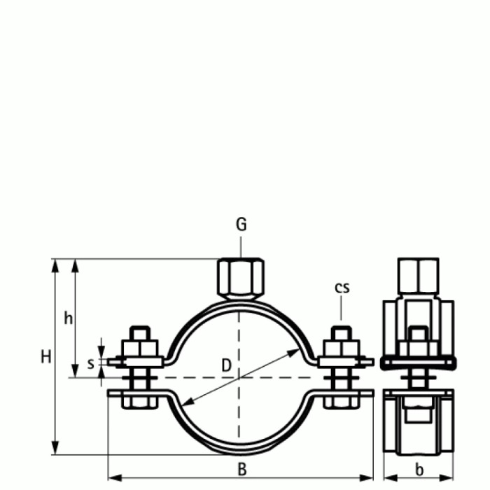 Хомут Walraven BIS HD500 для великих навантажень без вкладиша М8/10 d 40-45 мм 33038045