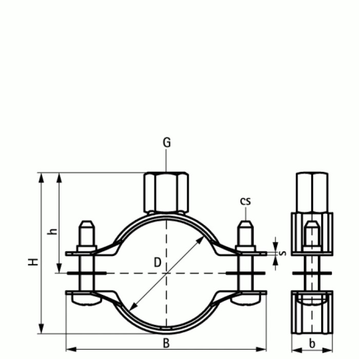 Хомут без вкладыша Walraven 2S M8/10 D 20-24 мм 33035024