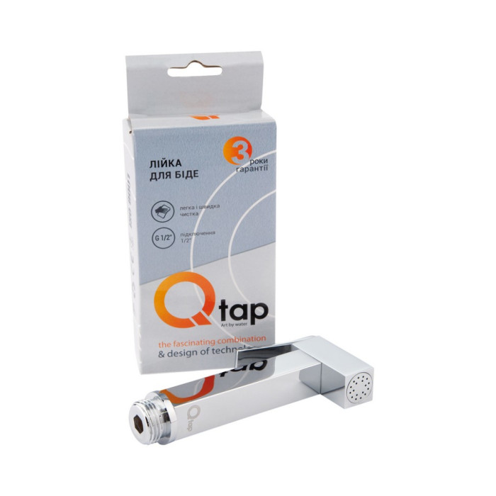 Лейка для гигиенического душа Qtap Rucni прямоугольная QTCRMB120 Chrome (Биде)