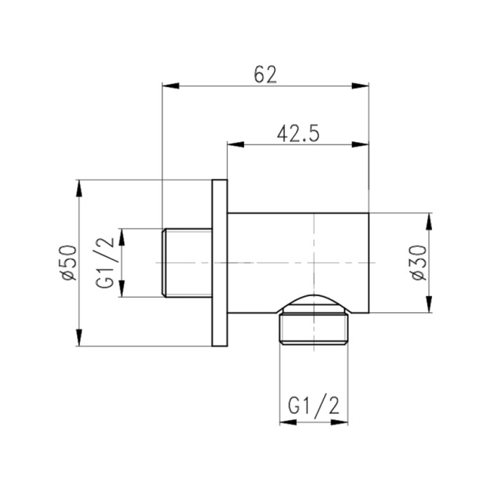 Подключение для шланга Qtap Spojeni круглое QTCRMB030 Chrome