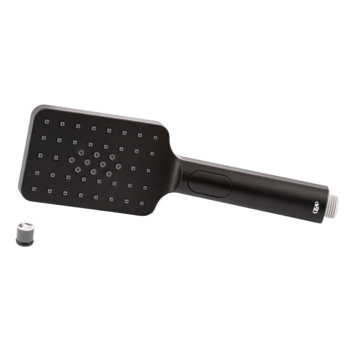 Лейка для ручного душа Qtap Rucni 120х80 мм прямоугольная QTRUCA121N3KBB Черный матовый