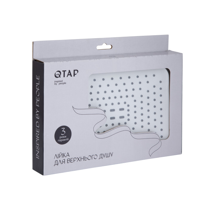 Воронка для верхнего душа Qtap Hlavova 260x180 мм прямоугольная QTHLA107CRM45785 Chrome/White
