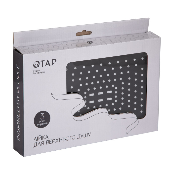 Воронка для верхнего душа Qtap Hlavova 260x180 мм прямоугольная QTHLA107BLM45786 Black Matt