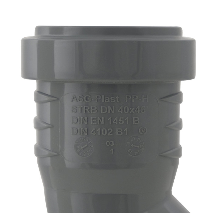 Колено ASG HTR ф40 мм x45° (x45°)