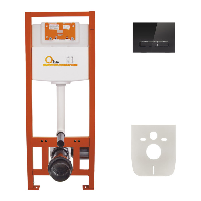 Установка для унитаза 4 в 1 Qtap Nest ST с линейной панелью смыва (QT0133M425V1107GB)
