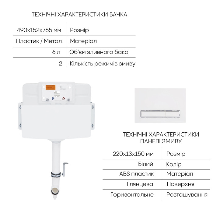 Готове рішення Qtap для ванної кімнати: Унітаз напольний Tern Ultra Quiet QT17223303AW + інсталяція QT0122490S+ клавіша QT0111M08V1384W