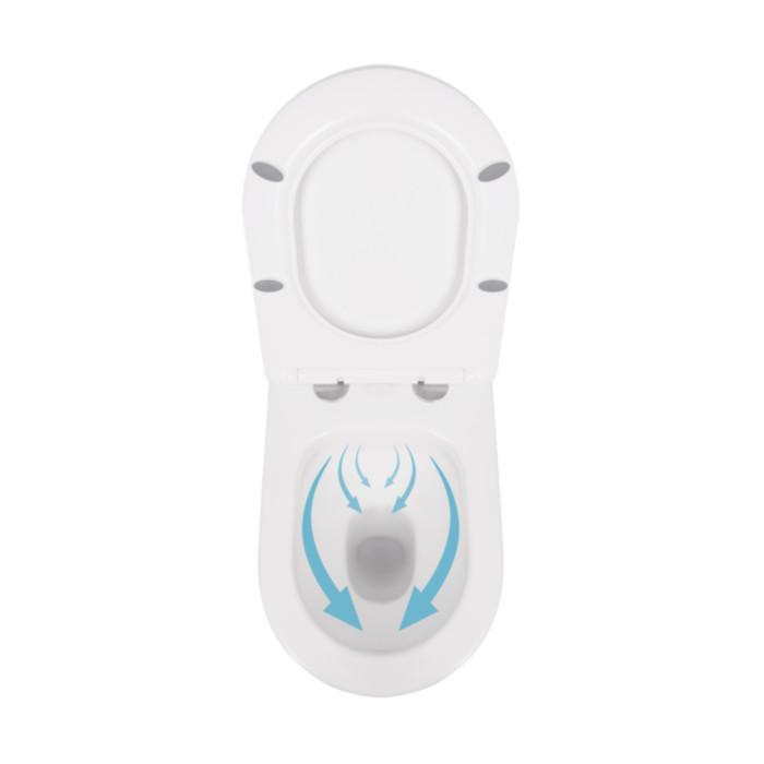 Готове рішення Qtap для ванної кімнати: Унітаз напольний Swan Rimless QT16223178W + інсталяція QT0122490S+ клавіша QT0111M08V1384W