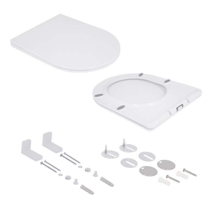 Готове рішення Qtap для ванної кімнати: Унітаз напольний Swan Rimless QT16223178W + інсталяція QT0122490S+ клавіша QT0111M08V1384W