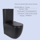 Акційний набір: Унітаз напольний Robin Ultra Quiet QT13226083AMB 660x360x855 Black + Біде напольне Robin QT13442141CMB 565x360x405 Black