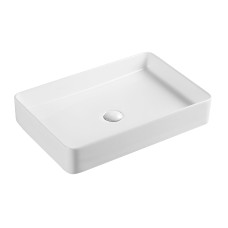 Qtap Tern раковина накладна прямокутна з донним клапаном 600х340х110mm WHITE