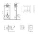 Комплект: Qtap Crow Ultra Quiet унитаз подвесной QT05335171W + Nest комплект инсталляции 4в1 (квадратная клавиша Chrome) QT0133M425 + M06028CRM