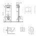 Установка для унитаза 4 в 1 Qtap Nest + унитаз с сиденьем Qtap Jay Ultra Quiet, с панелью смыва (QT07335177W45135)
