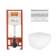 Установка для унитаза 4 в 1 Qtap Nest + унитаз с сиденьем Qtap Robin Ultra Quiet, с панелью смыва (QT1333046EUQW45146)