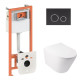 Установка для унитаза 4 в 1 Qtap Nest + унитаз с сиденьем Qtap Swan Ultra Quiet, с панелью смыва (QT16335179W45150)