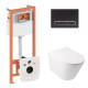 Установка для унитаза 4 в 1 Qtap Nest + унитаз с сиденьем Qtap Swan Ultra Quiet, с панелью смыва (QT16335179W45153)