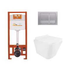 Установка для унитаза 4 в 1 Qtap Nest + унитаз с сиденьем Qtap Tern Ultra Quiet, с панелью смыва (QT1733052EUQW45157)