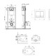 Комплект: Qtap Taurus Ultra Quiet подвесной унитаз QT2433084EUQW + Nest комплект установки 4в1 (Клавиша квадратная Satin) QT0133M425 + QT0111M06029SAT
