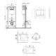 Комплект: Qtap Gemini Ultra Quiet подвесной унитаз QT2533076EUQW + Nest комплект установки 4в1 (Клавиша квадратная Satin) QT0133M425 + QT0111M06029SAT