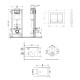 Комплект: Qtap Gemini Ultra Quiet подвесной унитаз QT2533076EUQW + Nest комплект установки 4в1 (Клавиша квадратная Chrome) QT0133M425 +QT0111M06028CRM