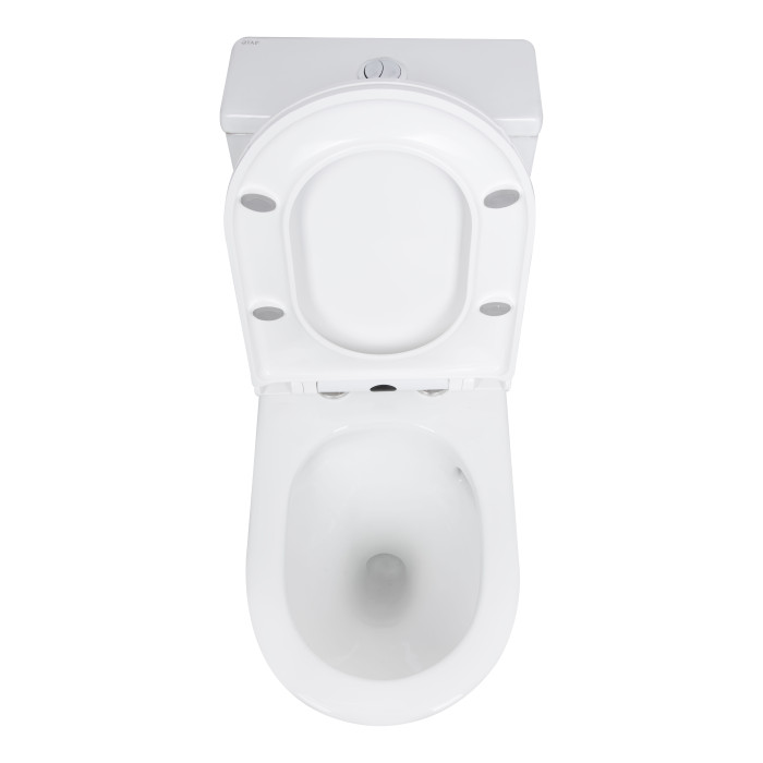 Унітаз-моноблок підлоговий Qtap Kolibri Ultra Quiet безобідковий з сидінням Soft-close WHITE QT10226380W