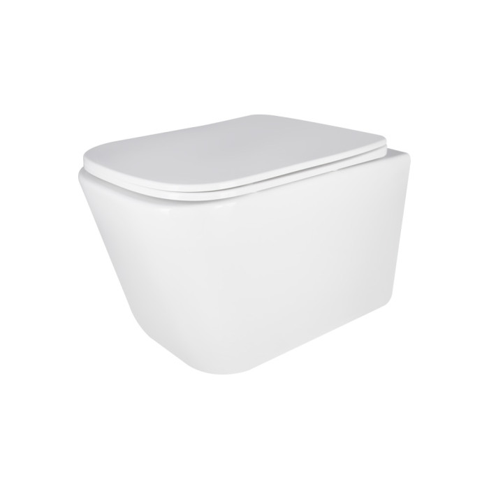 Унитаз подвесной Qtap Crow безобидковый с сиденьем Soft-close QT05335171W