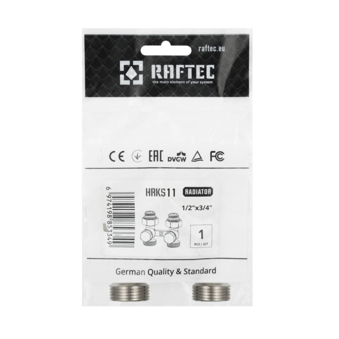 Узел Raftec нижнего подключения радиатора прямой 1/2