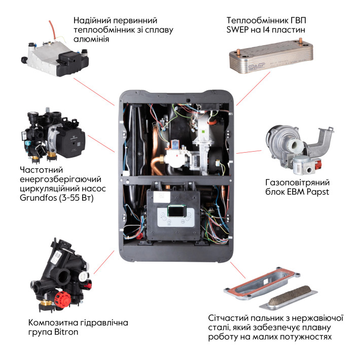 Котел газовый Airfel MAESTRO 24 кВт двухконтурный конденсационный (AIRFELDIGIFELMAESTRO24)
