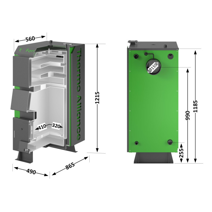 Котел твердопаливний сталевий Thermo Alliance Ferrum Plus V 4.0 FSF+ 14 (FSFPLUS14V40)