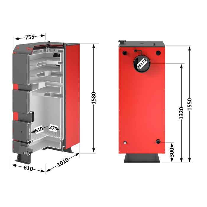 Котел твердотопливный стальной Thermo Alliance Vulcan V 4.0 SF 40 (V40V40)