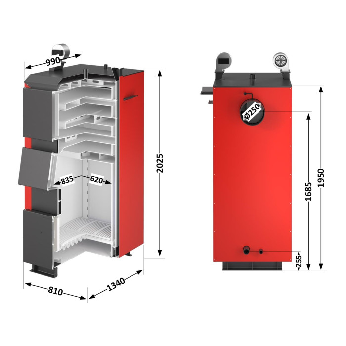 Котел твердопаливний сталевий Thermo Alliance Vulcan Plus V 4.0 VPSFW 100 (VPSFW100V40)