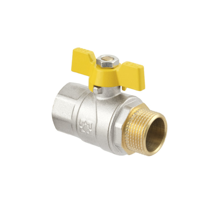 Кран шаровой Raftec YELLOW DN20 (3/4'') ЗВ бабочка GRB21